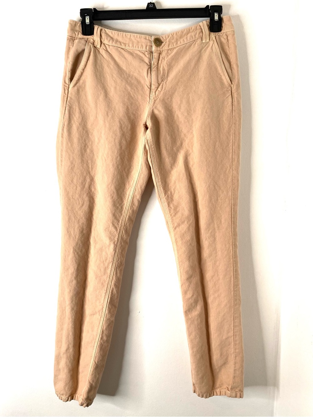 Madewell Peach Linen Cotton Blend Slim Chino Pants Ankle Casual Preppy